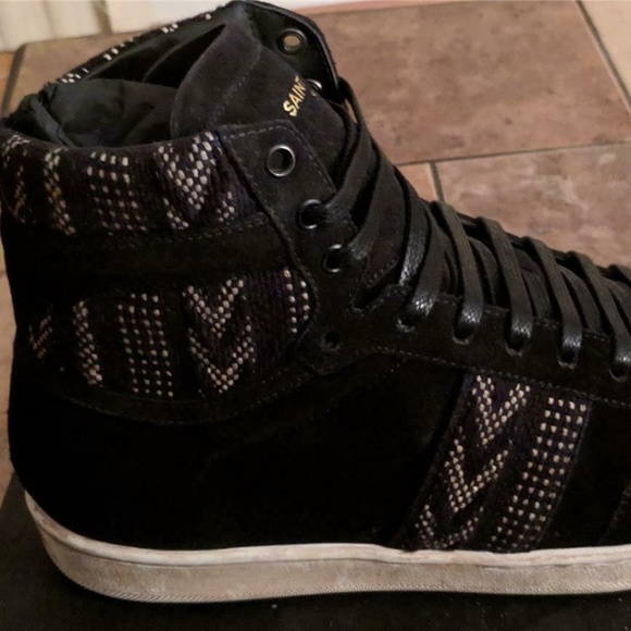 Saint Laurent "Ikat" Suede Distressed Sneakers - Picture 3 of 6